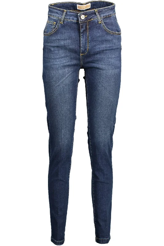 Kocca  Cotton Women Women's Jeans Chic Rip-Detail High-Waist Jeans