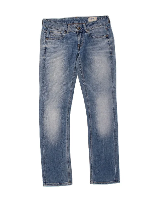 G-STAR Womens Straight Jeans W28 L32 Blue Chic Double Waistband Jeans