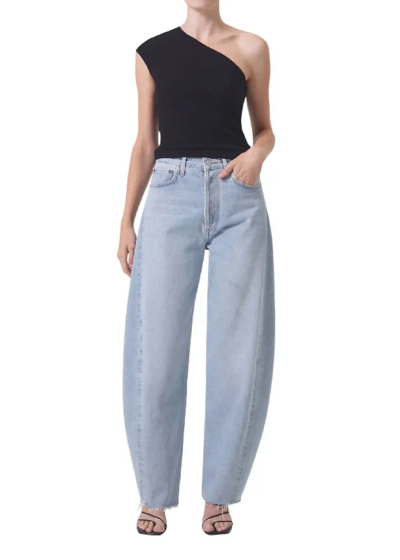 Denim Luna Pieced Jeans In Void Blue Comfortable Faded High-Rise Jeans