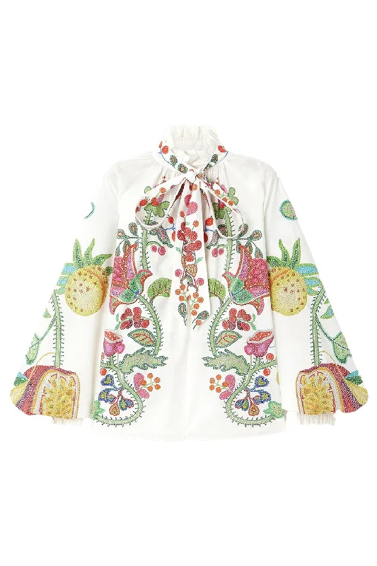 Cerere Blouse Ruched Sleeve Blouse