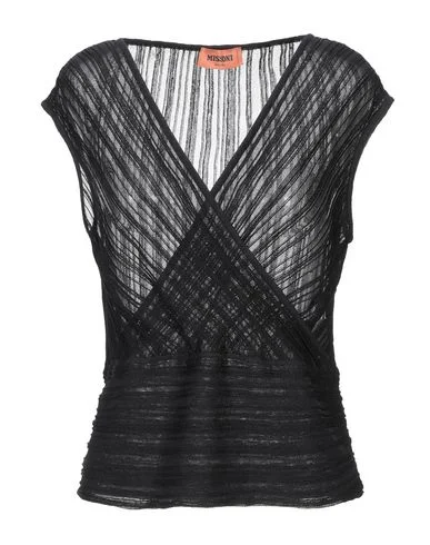 Missoni Women Jumper Black 8 UK Graphic Sweater Embroidered Appliqued