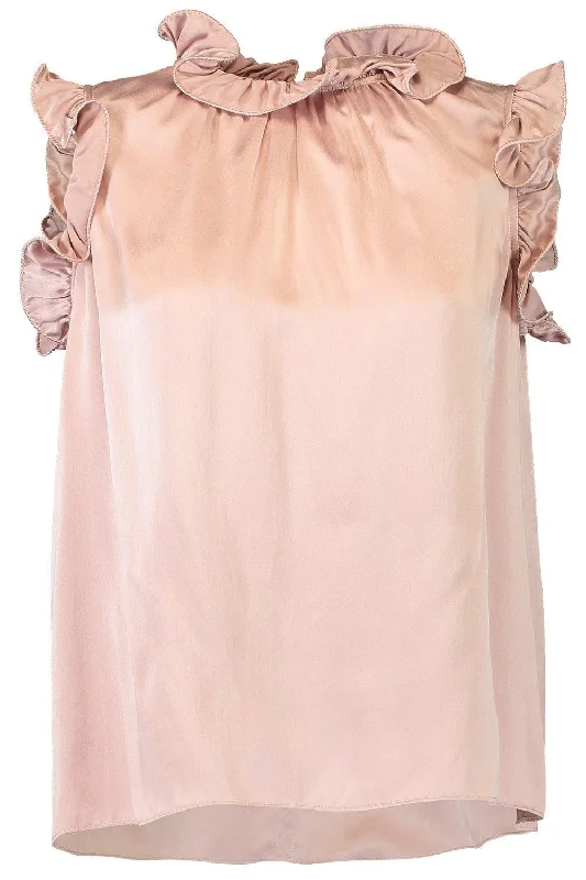 Renee Blouse - Dusty Pink Stretchy Fitted Blouse