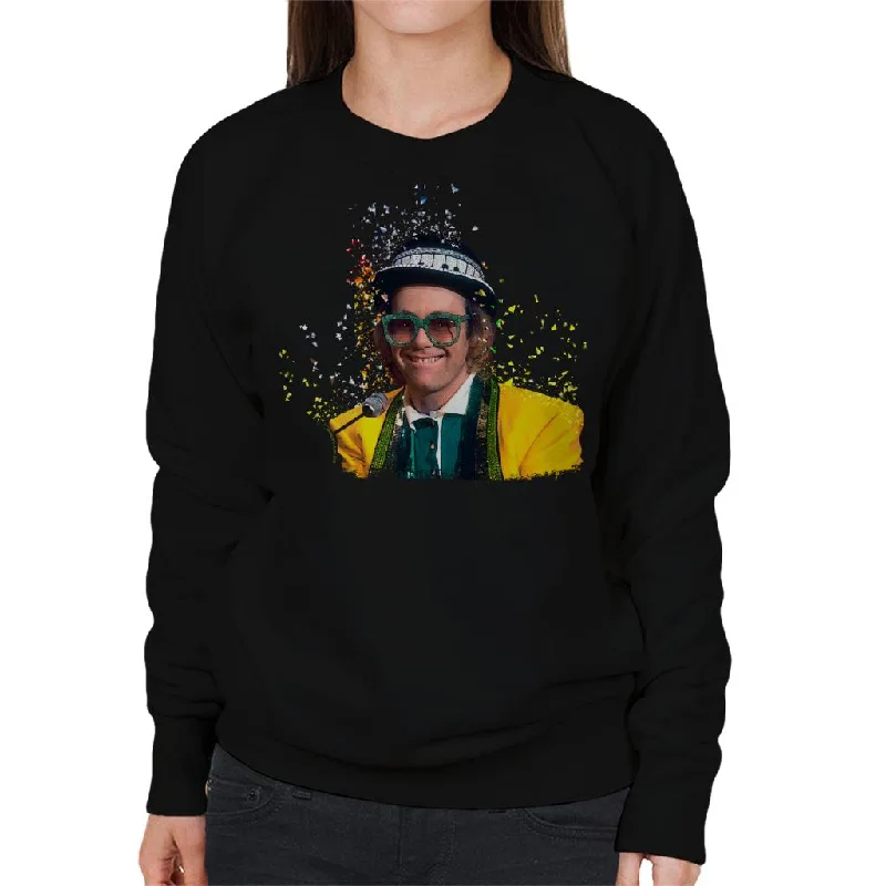 TV Times Elton John At The Piano 1977 Women's Sweatshirt Hoodie with Fur Luxurious Winter TV Times Elton John At The Piano 1977 Women's Sweatshirt Hoodie with Fur Luxurious Winter