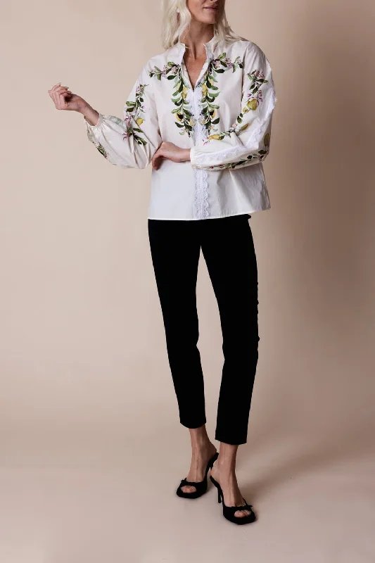 Printed Poplin Blouse Floral Print Blouse