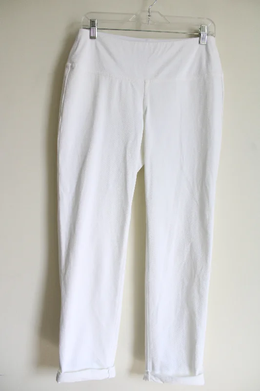 J. Jill Wearever Collection White Stretch Pant | S Slim Fit Casual Pants