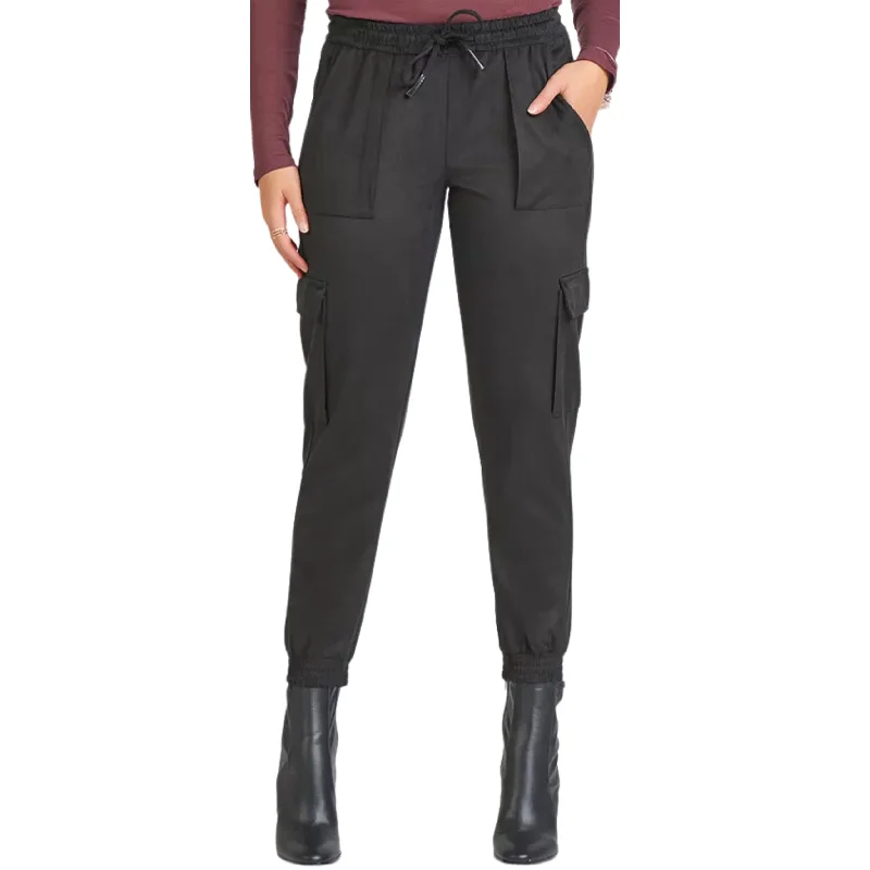 BLACK TAPE - Faux-Suede Cargo Pants Elegant Wool Trousers