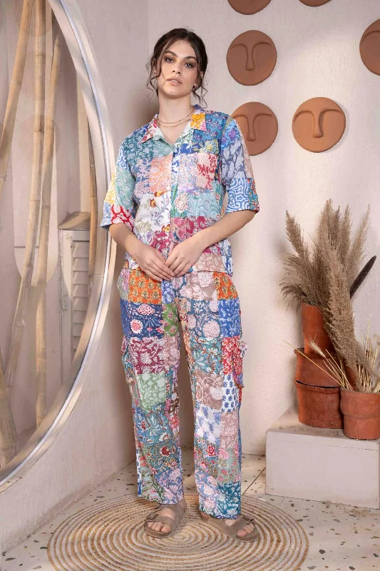 Aurelia - Patch Work Pant Wide-Legged Palazzos