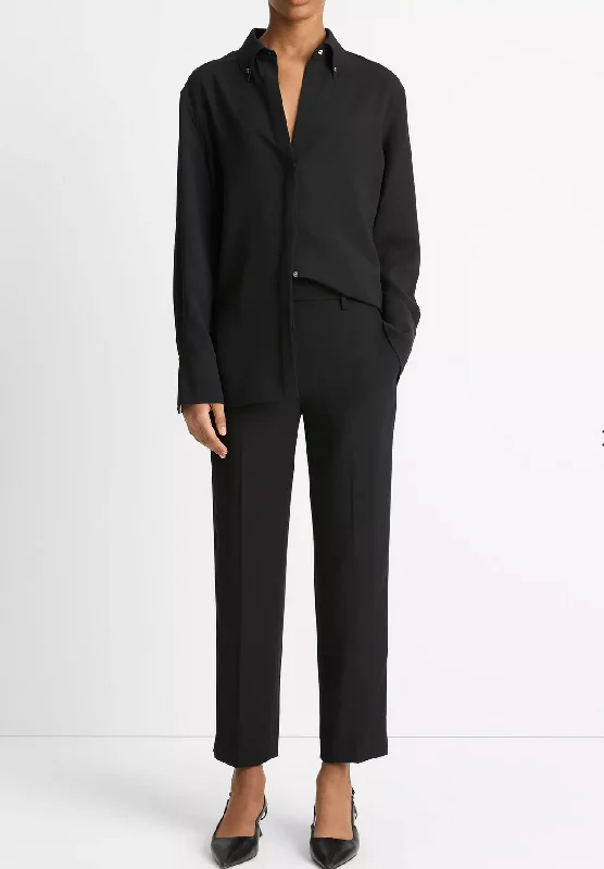 Mid-Rise Pull-On Pant Fashionable Tapered Leg Pants