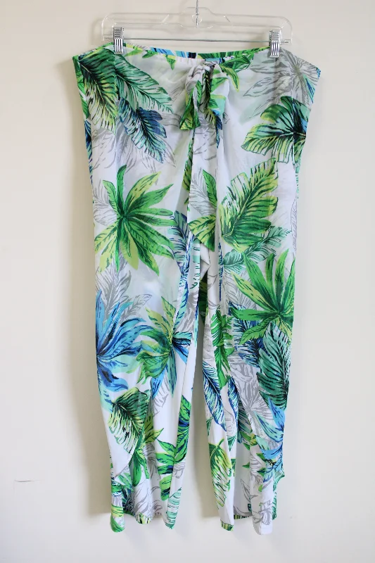 Graver By Susan Graver Tropical Summer Pant | 1X Petite High-Waist Yoga Pants
