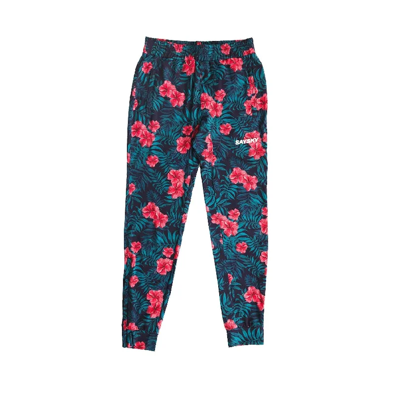 Saysky Flower Pace Pants, Flowers Slim Fit Casual Pants