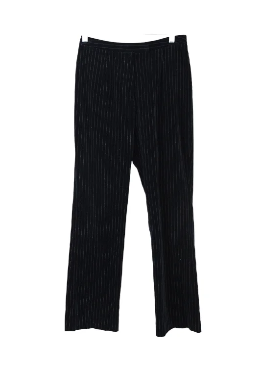 Vintage Ann Taylor Black Pinstriped Velour Pants | 10 Trendy Velvet Pants