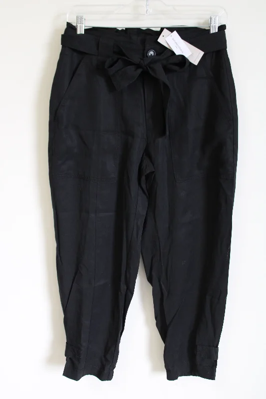 NEW Banana Republic Black Paperbag Pant | 4 Petite Stretch Fit Pants
