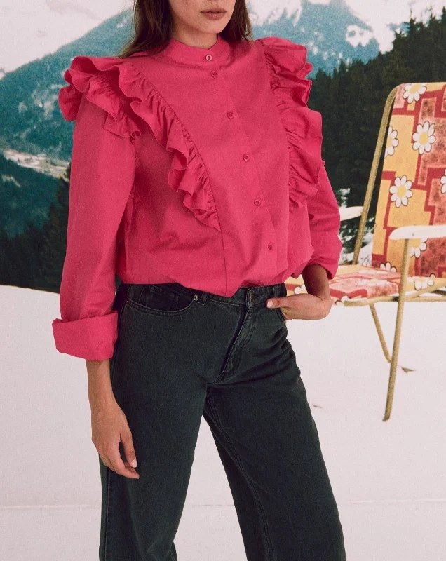 Modetrotter - Blouse Leandra Monal - Fuchsia Soft Knit Blouse