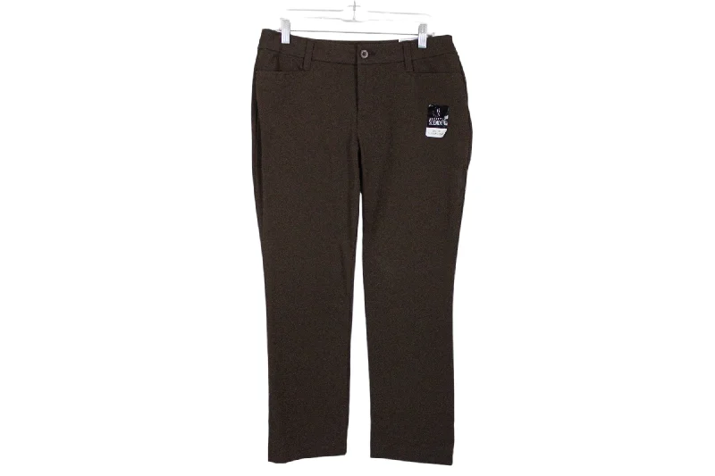 NEW St. John's Bay Straight Leg Brown Pants | 12 Petite Short Fashionable Tapered Leg Pants