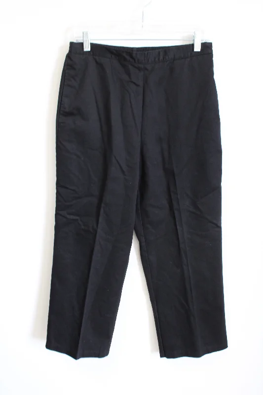 Alfred Dunner Black Pant | 10 Petite Trendy Tapered Pants