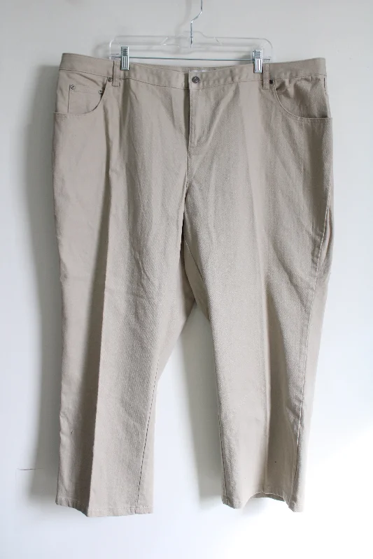 C.J. Banks Tan Capri Denim Pants | 24W Petite Classic Chino Pants