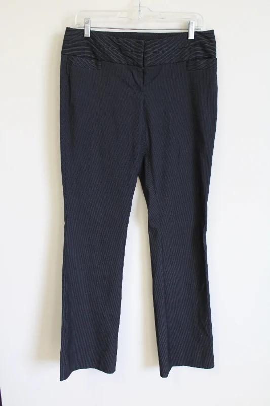 The Limited  Exact Stretch Black Pinstripe Pants | 6 Long Relaxed Fit Trousers