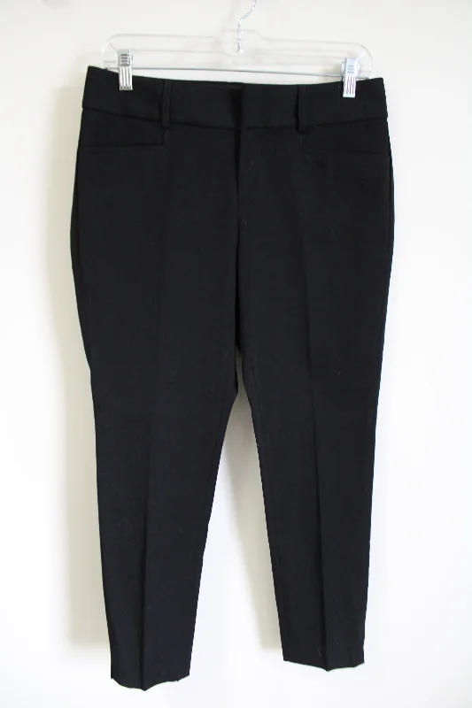 Banana Republic Jackson Fit Black Fitted Pants | 4 Petite Cozy Knit Pants