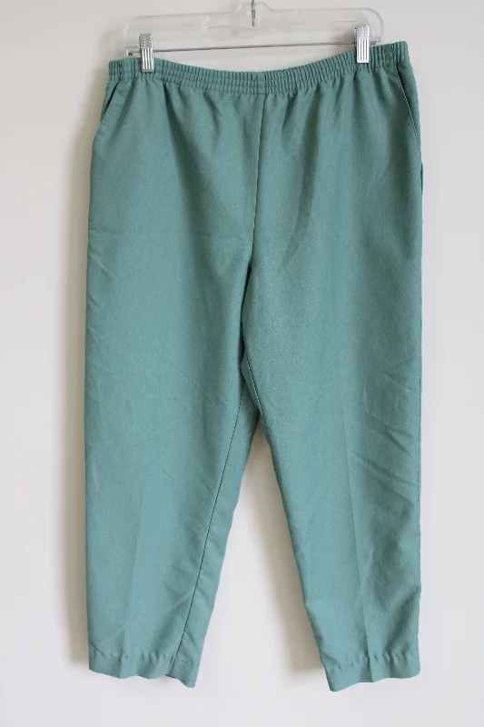 Alfred Dunner Green Pants | 14 Petite Trendy Printed Leggings
