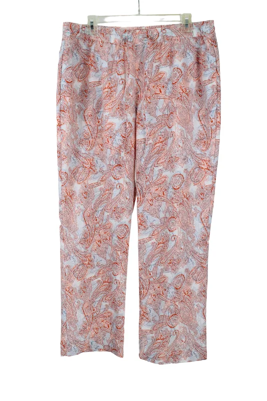Talbots Orange Blue Paisley Summer Pant | 14 Comfortable Wide-Leg Pants