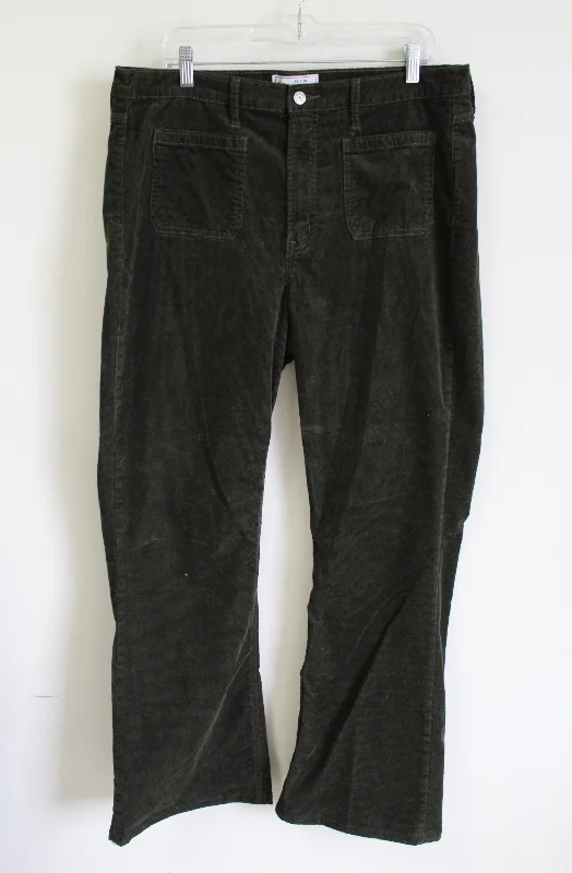 Gap 70's Flare High Rise Olive Green Corduroy Pants | 16 Tall Stylish Casual Pants