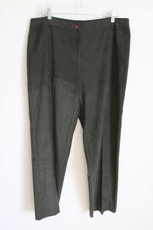 Requirements Olive Green Sueded Pants | 14 Casual Skinny Fit Pants