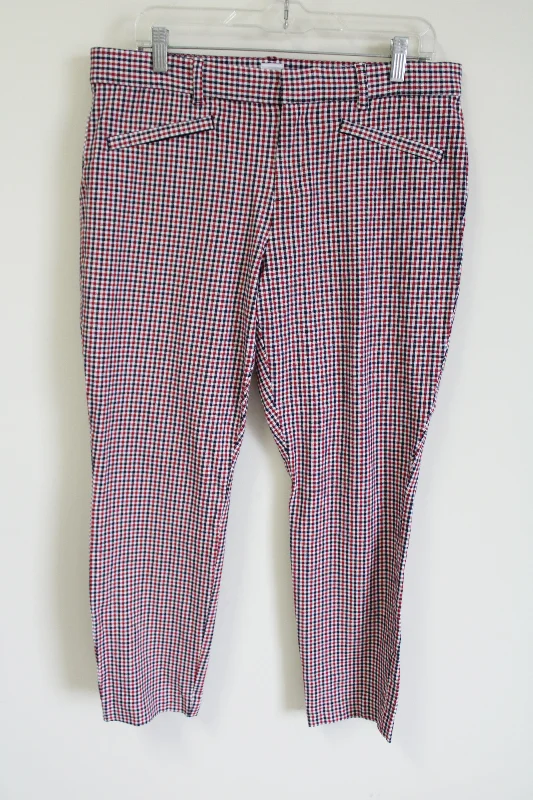 Gao Signature Skinny Ankle Red Plaid Blue Pant | 12 Trendy Work Pants