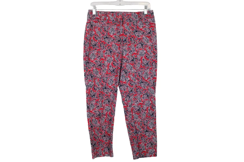 Talbots Red Blue Pants | 6 Classic Pleated Pants