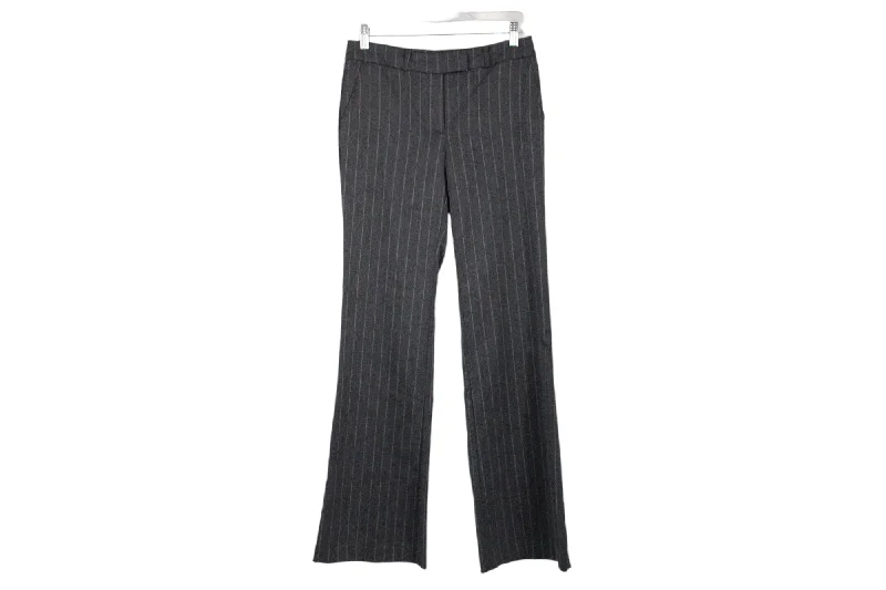 New York & Co. Stretch Gray Pinstripe Pants | 2 Tall Formal Slim Pants