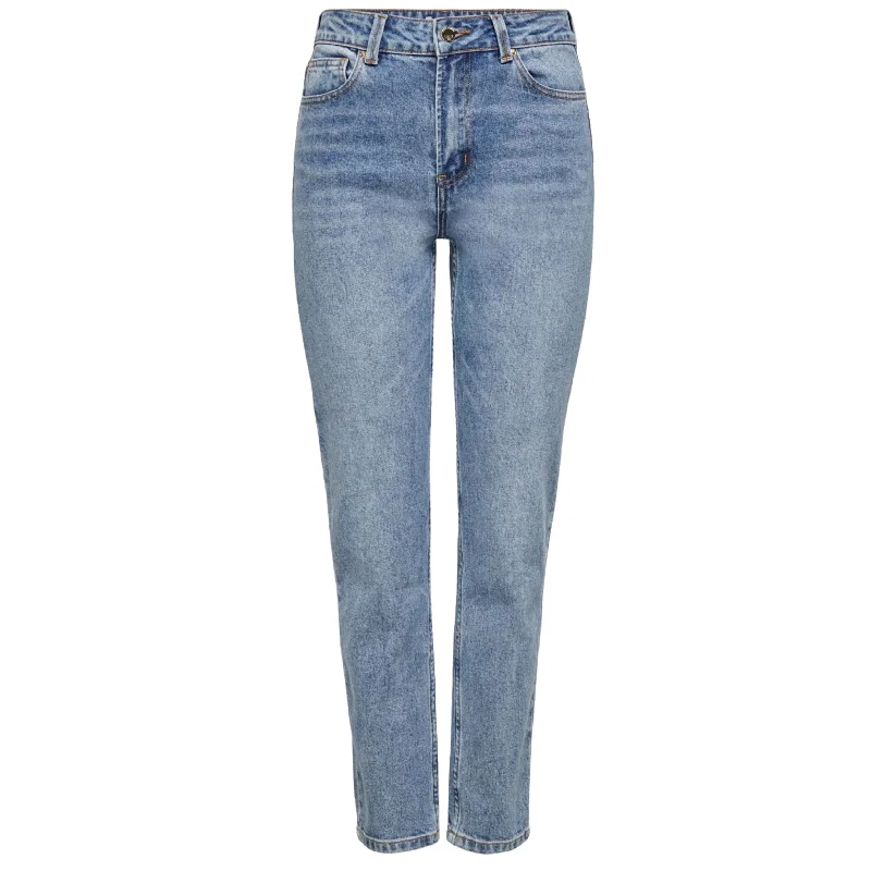 ONLY - Emily Straight High Waist Denim Pants Trendy Printed Leggings