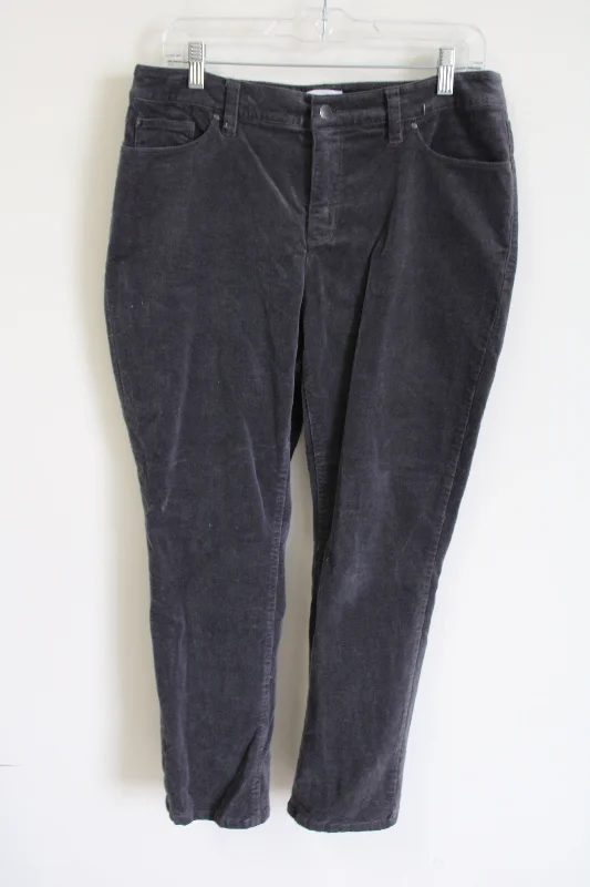 Charter Club Lexington Straight Gray Corduroy Pants | 12 PS Formal Stretch Pants