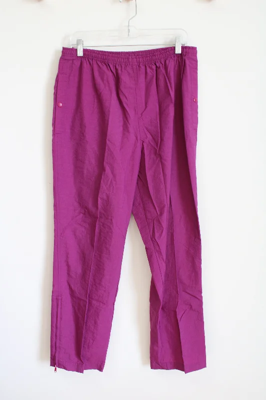 Lands' End Magenta Nylon Pants | L (14/16) Elegant Dress Pants