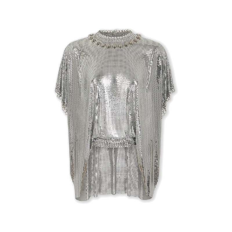 Haut Short Sleeve Embroidered Blouse Cotton Casual Blouse