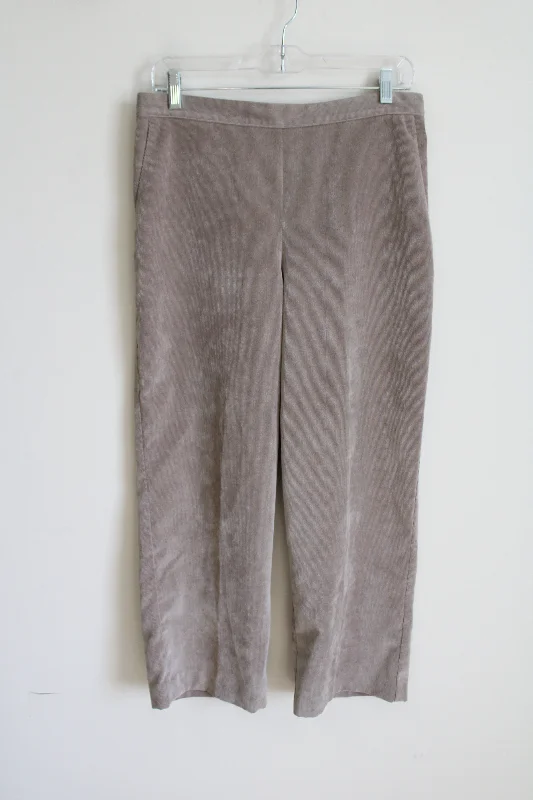 Alfred Dunner Tan Corduroy Wide Leg Pant | 6 Petite Soft Stretch Leggings