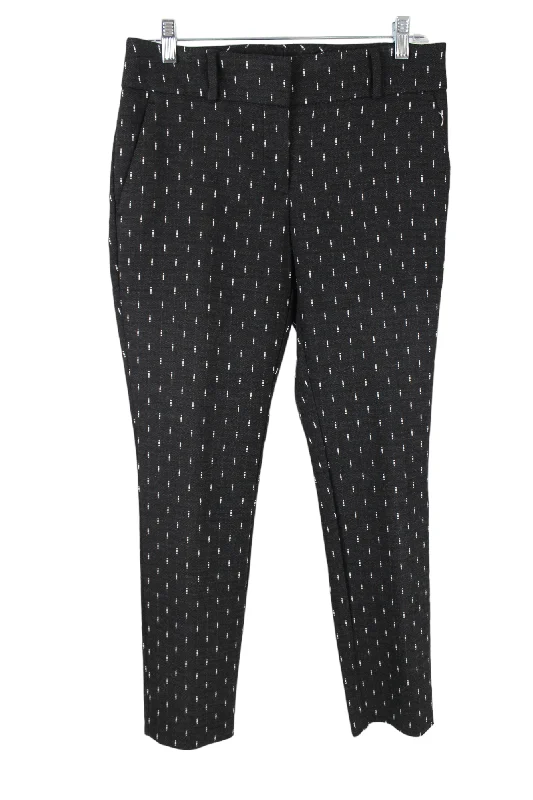 Ann Taylor Charcoal Gray Embroidered Julie Skinny Pant | 2 Slim-Fit Leggings