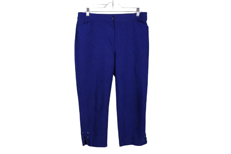 Ruby Rd. Cobalt Blue Capri Pants | 8 Comfy Zip-Up Pants