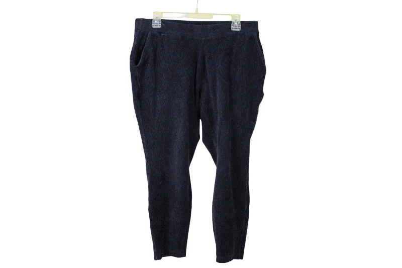 Lands' End Blue Soft Corduroy Pant | XL (18) Petite Trendy Printed Leggings