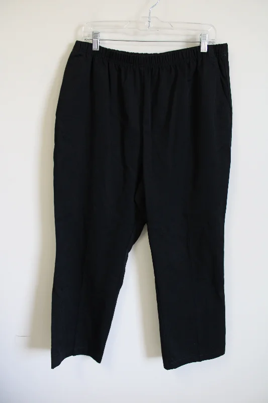 Lands' End High Rise Black Straight Leg Pant | 16 Classic Stretch Pants