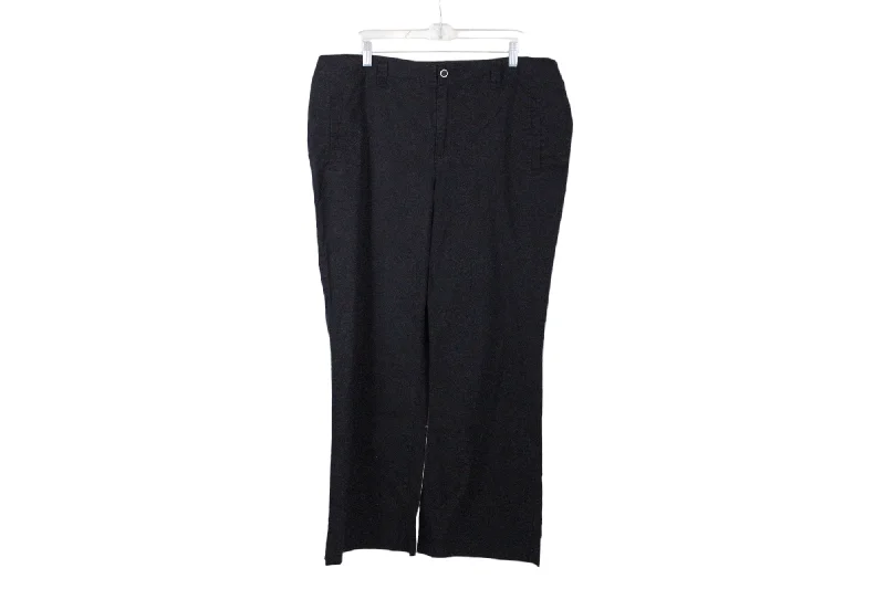 Gloria Vanderbilt Black Linen Pants | 18W Casual Drawstring Pants