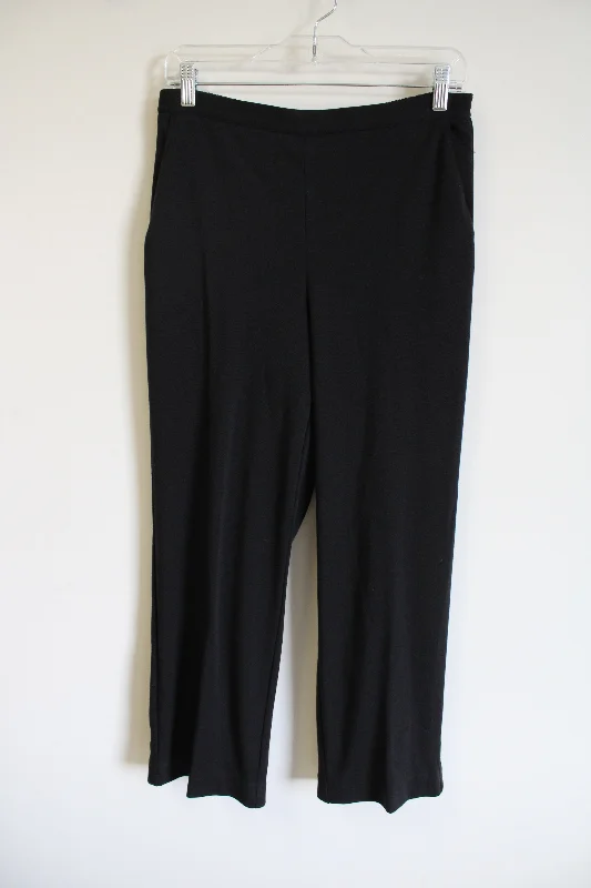 Alfred Dunner Black Knit Pant | 10 Petite Lightweight Linen Pants