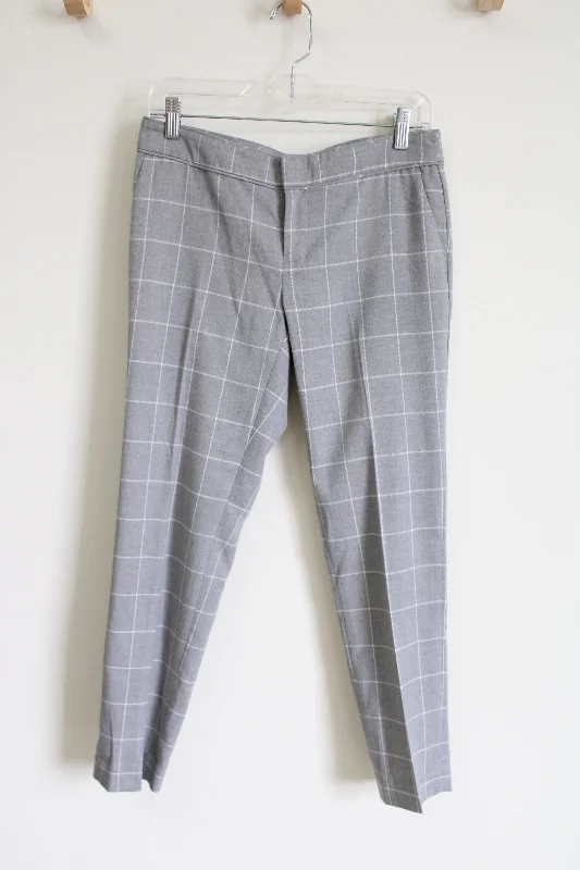 Banana Republic Ryan Fit Gray Windowpane Chino Pant | 2 Casual Plaid Pants