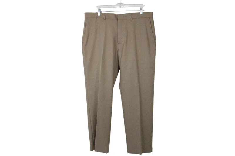 Haggar Classic Fit Tan Pants | 38X29 Soft Stretch Trousers