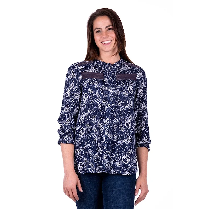 Thomas Cook Womens Ida Blouse Navy Double-Layered Blouse