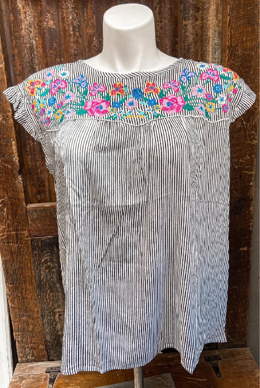 Striped Blouse Lightweight Tunic Blouse
