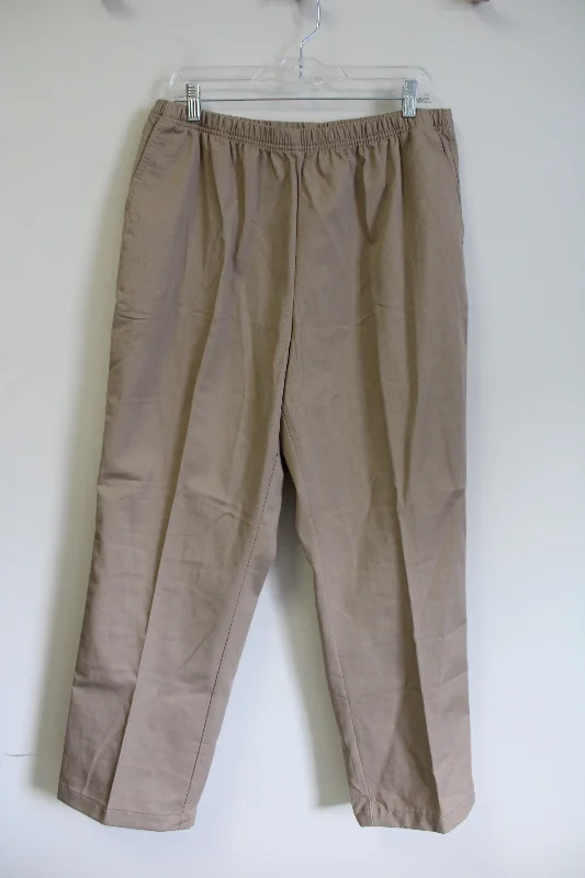 Lands' End High Rise Straight Leg Brown Khaki Pant | 16 Comfortable Jogging Pants