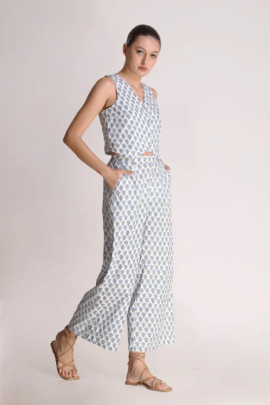 Aster - Printed Motif Pant Soft Wool Pants