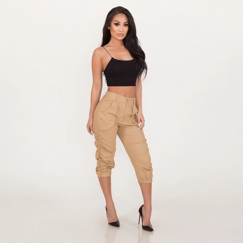 Women's casual cropped overalls harem pants Casual Track Pants