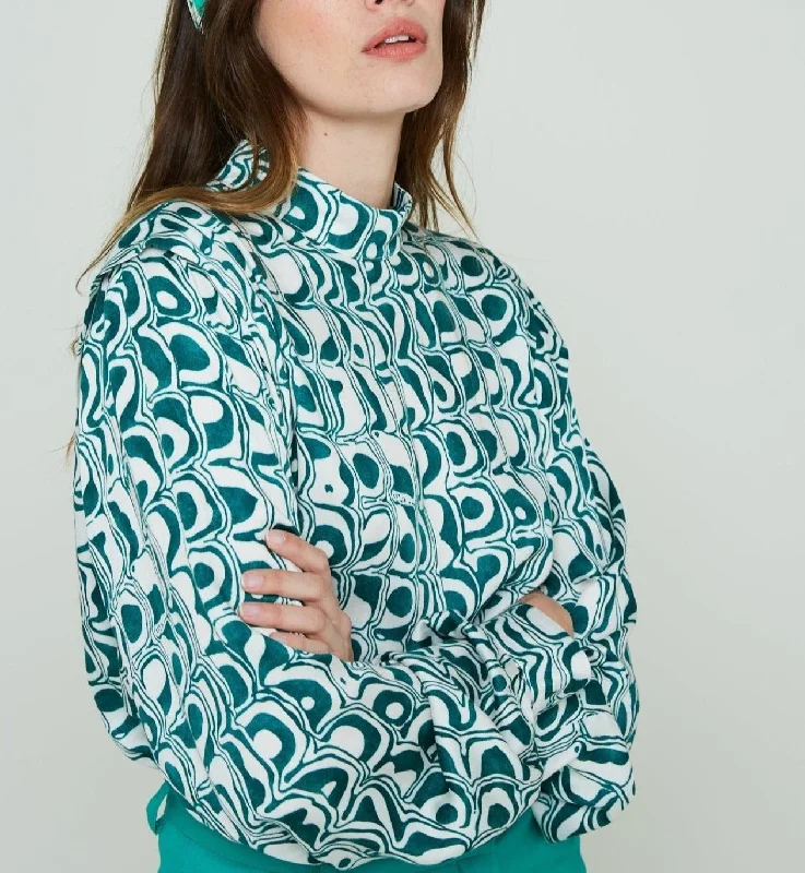 Modetrotter - Blouse Hermine Becca - Émeraude Stylish Wrap Blouse