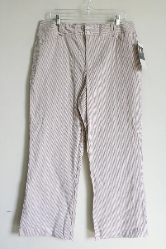 NEW White Stag Brown White Striped Pant | 16 Cozy Jogger Leggings