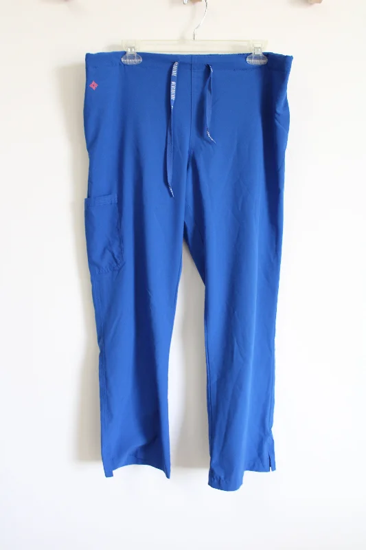 Medcouture Blue Scrub Pants | M Petite Classic Straight-Leg Pants